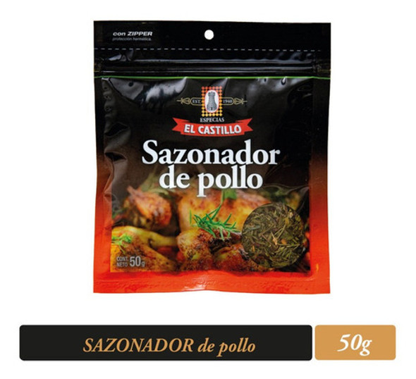 Sazonador De Pollo El Castillo Zipper 50 Grs 0 Sazonador De Pollo El Castillo Zipper 50 Grs 0