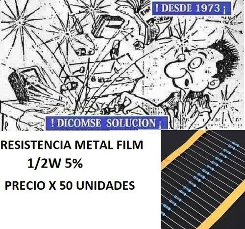 Resistencia Metal Film 1/2w 5%  22k X 50 Unid 0