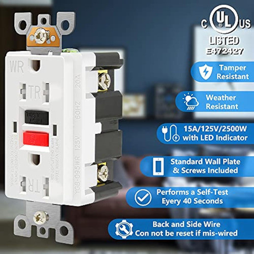 Anko Salida Gfci De 15 Amperios, Listado Ul, 1