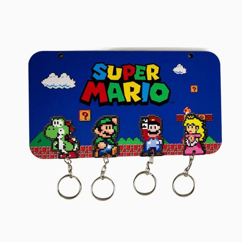 Suporte Para Chaves Super Mario Personagens Decorativo Games 1