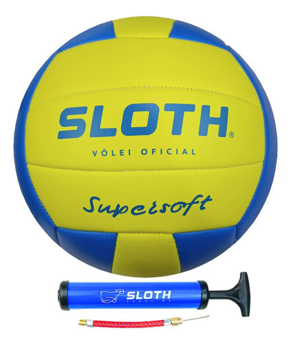 Bola Vôlei Oficial Sloth Macia Pu Costurada + Bomba De Ar 0