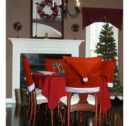 Imperial 17.5  Christmas Dining Room Chair Covers, Santa Red 0
