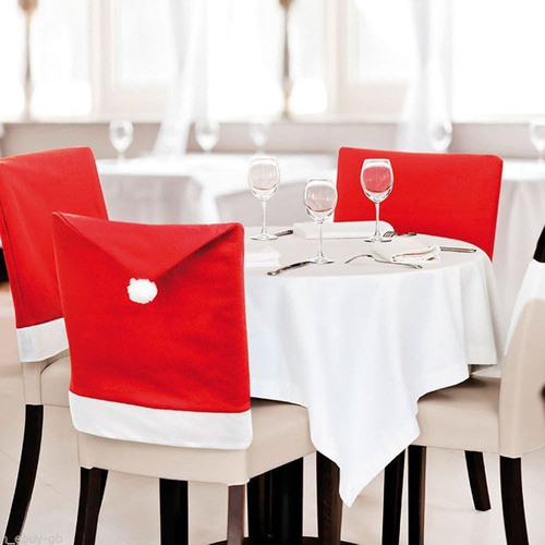 Imperial 17.5  Christmas Dining Room Chair Covers, Santa Red 1