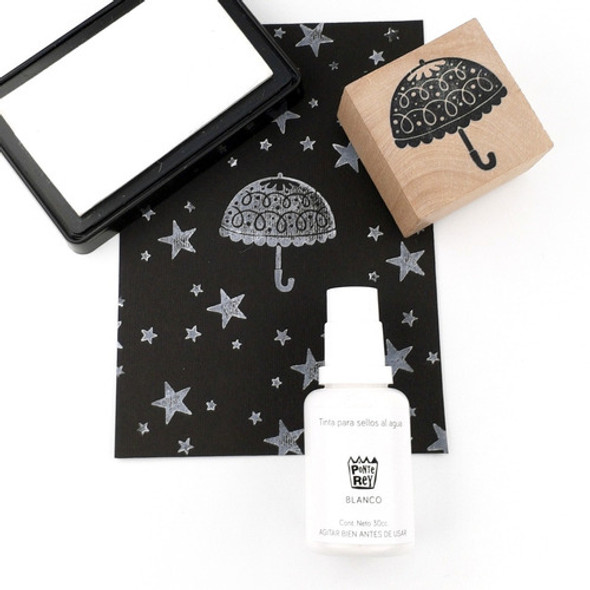 Tinta Blanca Para Sellos, Botellita De 30cc En Base Al Agua. 1