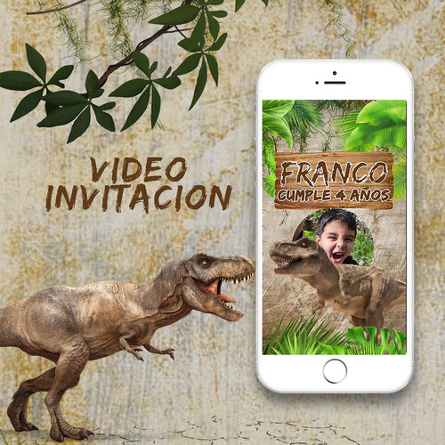 Video Invitacion Dinosaurios  Animada Digital 1