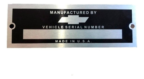 1 Uni Plaqueta Identificação Chevrolet Modelo Antigo Chassi 0
