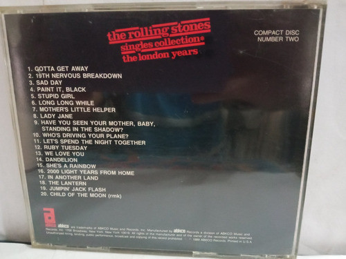 Cd Rolling Stones Singles Collection Number Two 1989 Importa 1