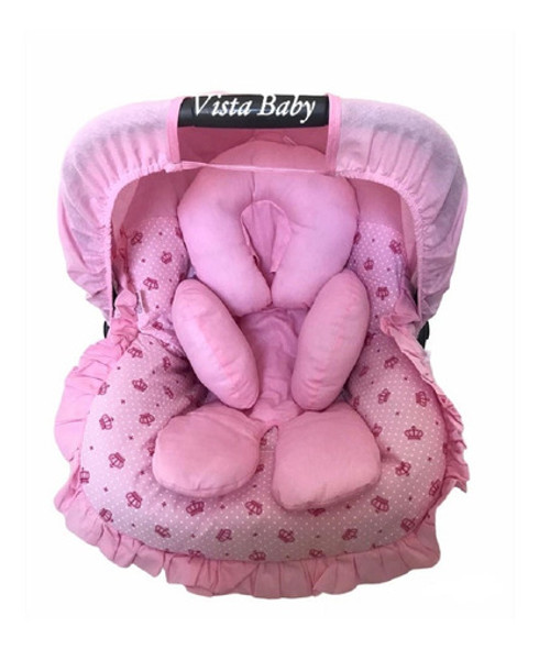 Capa Para Bb Conf. + Capota + Apoio +prot. Cinto Coroas Rosa 1