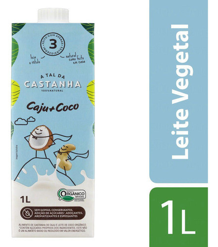 Kit C/ 5 Bebida Vegetal Caju + Coco A Tal Da Castanha 1l 0