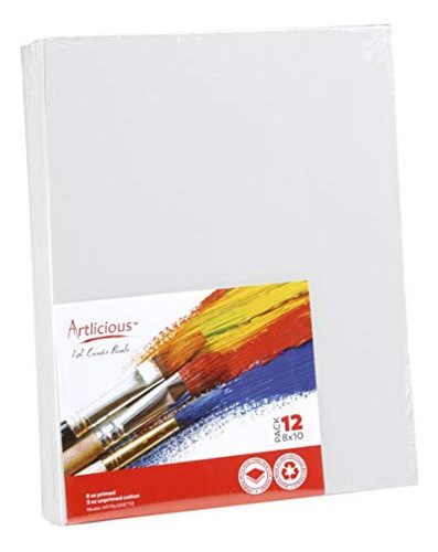 Paquete De 12 Paneles De Lienzo Artlicious - 8 X 10 Pulgadas 1