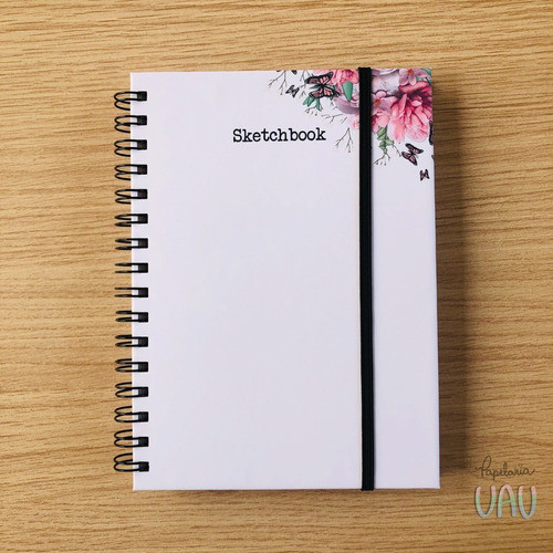 Sketchbook Para Desenho A5 100 Pág 240g Capa Dura Floral 0