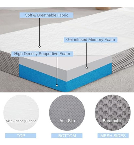 Kingfun Colchón Plegable De Espuma Viscoelástica, 1