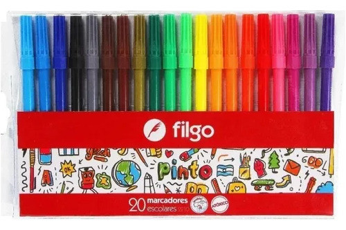Marcador Marcadores Filgo Largo Al Agua X20 Colores Pack X8 0