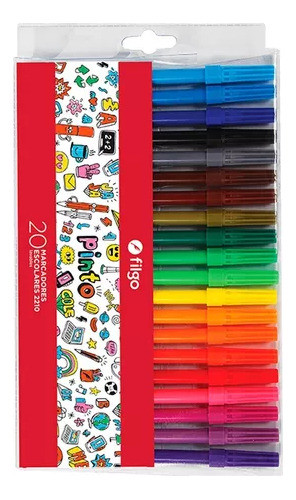 Marcador Marcadores Filgo Largo Al Agua X20 Colores Pack X8 1