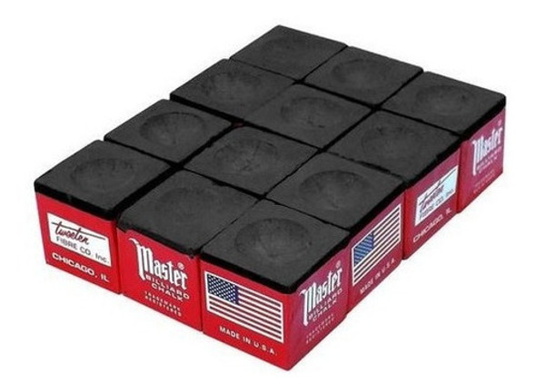 12 Giz Master Made In Usa P/ Sola Couro Taco Bilhar Sinuca 0