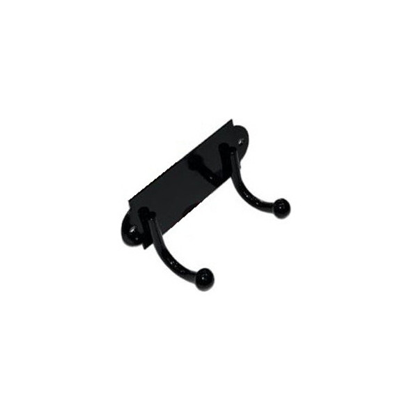 Percha Doble Gancho Horizontal Hierro Negro Con Base Moya 1