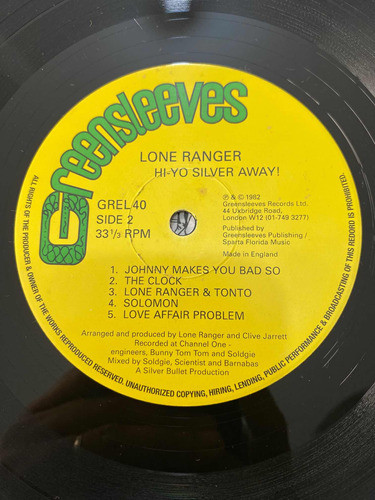 Lp Reggae- Lone Ranger ( Hi-yo Silver Away, Importado ) 1