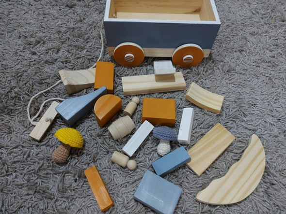 Carro De Arrastre Con Bloques De Tipo Montessori Waldrof 1