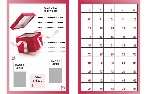 Raspaditas Para Sorteos C/50 Nº Y Doble Premio X 50 Unidades 1