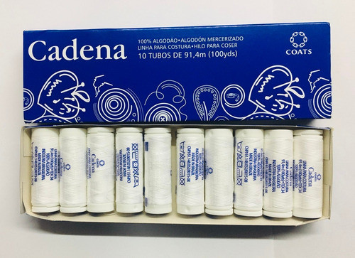 Hilo Cadena Algodon Blanco Caja X 10 Bobinas Ar1 Cadeb 1