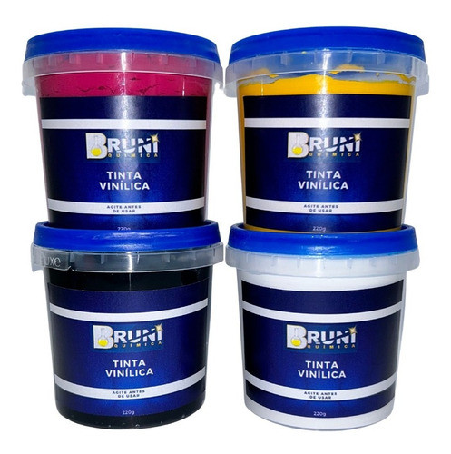 Kit 6 Tintas Vinílica Serigrafia 220ml Bruni Química 0