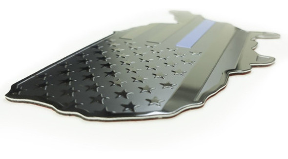 Emblema Mapa Americano Preto Com Azul Adesivo 1