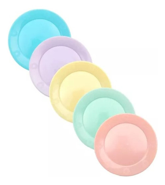 Platos Pastel X 10 Colores Descartable Plastico Duro 0 Platos Pastel X 10 Colores Descartable Plastico Duro 0