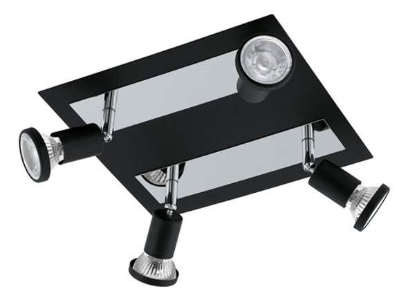 Spot 4 Luces Sarria, Color Cromo Y Negro - Eglo Eg0794 0