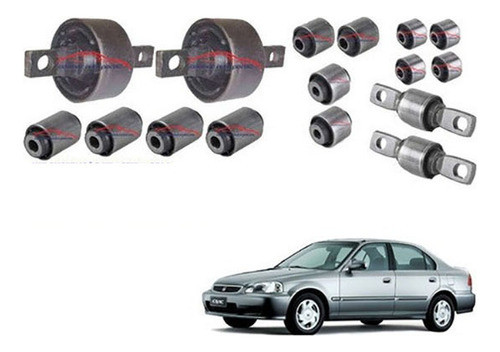 Kit Com 16 Buchas Suspensao Traseira Civic 1996 1997 1998 0