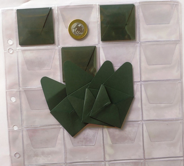 50 Envelopes Verde Para Guardar Moeda De Papel Colado Grosso 1