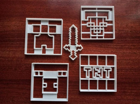 Cortantes Para Galletitas, Porcelana Fria Minecraft X5 1