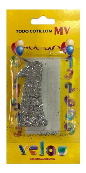 Vela Numero Grande Plata Gibre - Numeros Del 0 Al 9 1