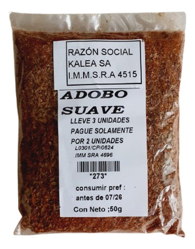 Adobo Suave 50 G Lleve 3 Pague Solo Por 2 ( Ver Desc) 0