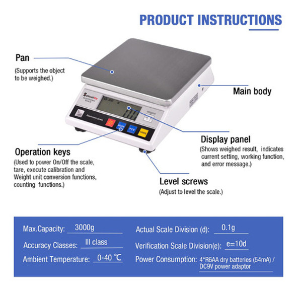 Surmountway - Báscula De Alta Precisión De 6.6 lbs X 0.0. 1