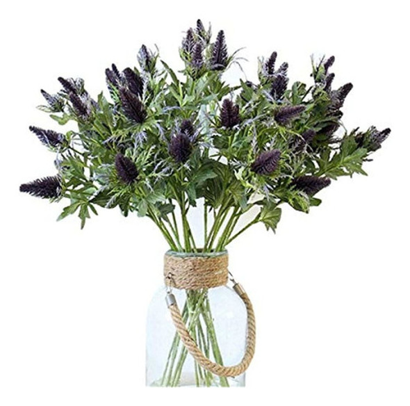 Flores Artificiales Artificial Thistle Spray Eryngo Fake Ery 0