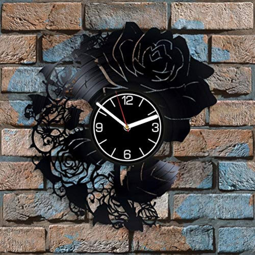 Kovides Flores Disco De Vinilo Reloj De Pared Decoración Nat 1