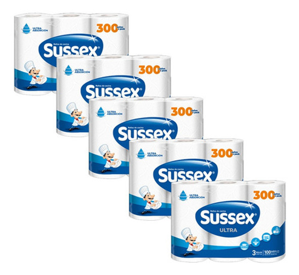 Rollo De Cocina Sussex Ultra 100 Paños X 3 (bulto X5) 0