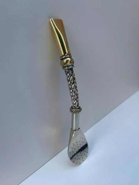 Digalo Con Mate Bombillon Premium Artesanal De Alpaca Y Bronce – Spoon Filter Straw + Gift Box