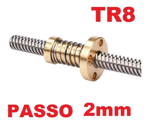 Kit Fuso Tr8 600mm Passo 2 Com Anti Folga+ Kp08 + Acop 8x8mm 1