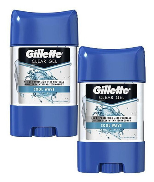 Kit Com 2 Desodorantes Gillette Gel Cool Wave 82g 0