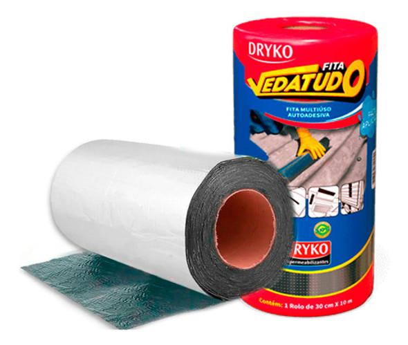 Manta Asfáltica 30cm X 10m Auto Adesiva Aluminizada Dryko 0