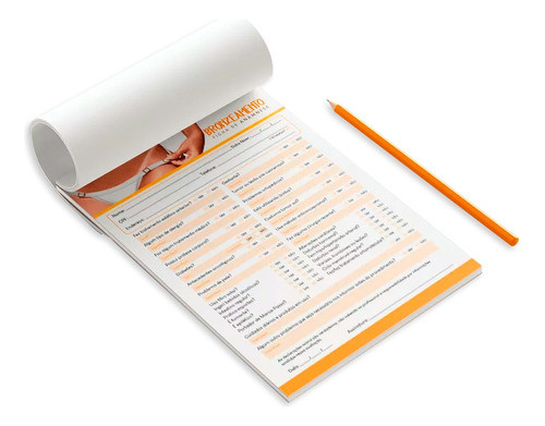 Bloco Ficha Anamnese De Bronzeamento C/ 100 Fls - 14,8x21cm 1