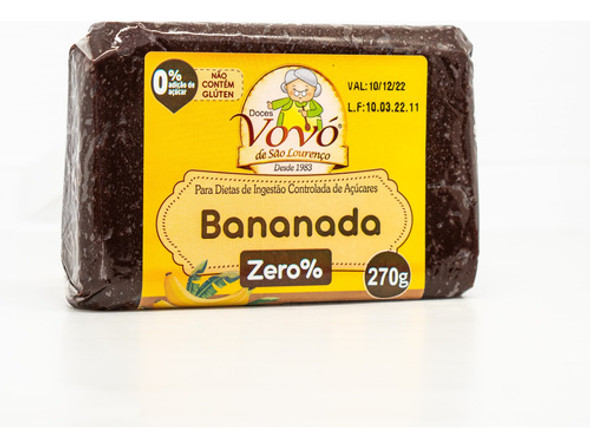 Bananada Diet Tablete Zero Açucar 270g 2uni 0