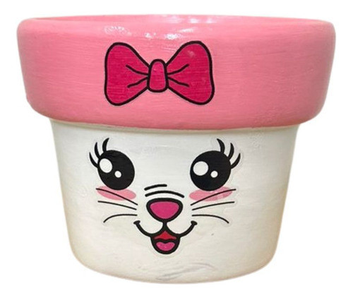 Vaso Criativo Decorativo Com Rosto Infantil Rosa Jardim Flor 0