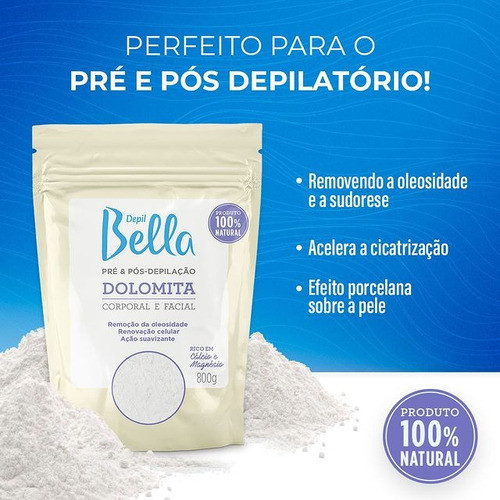 Dolomita  Pré E Pós Depilação Depil Bella - 800g 1