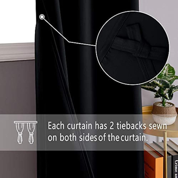 Dwcn Cortinas Opacas Negras Para Dormitorio Cosidas Con Corb 1