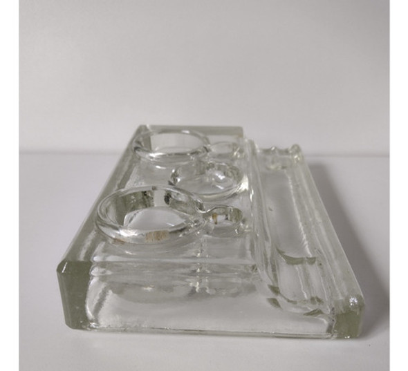 Antiguo Tintero De Vidrio Para Deco 1