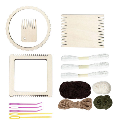 Mini Kit De Tear De Tecelagem Porta-copos De Madeira Diy 0