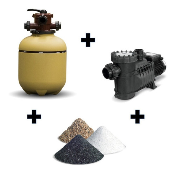 Kit Vulcano Piscina 80 M3 Bomba + Filtro + Arena 0