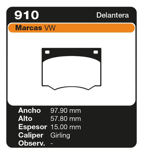 Pastillas Freno Delanteras Audi A4 Berlina  - Pf 910 1